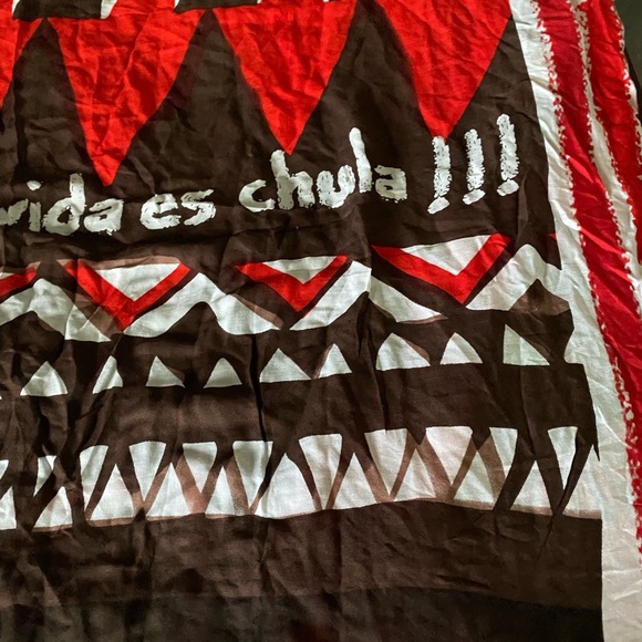 Desigual Foulard Soft Afrika Love Multicolor Graphic Raw Hem Large Limited Scarf - Picture 4 of 12